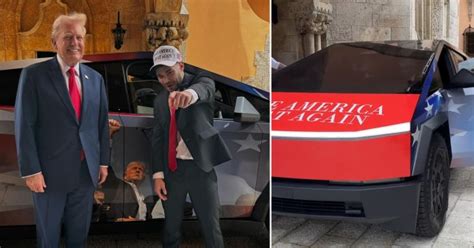 Trump is gifted a Tesla Cybertruck by his son Barron's streamer .